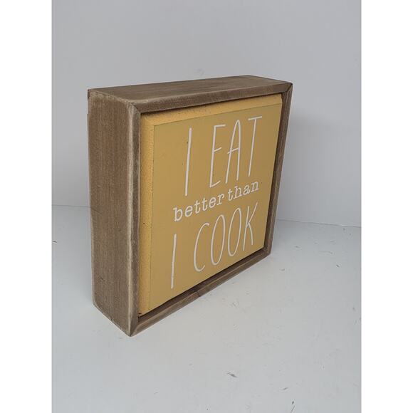 Funny Home Decor Farmhouse Sign I "Eat Better Than I Cook" Housewarming Gift - Picture 2 of 3